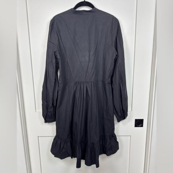 The Kooples Ruffled Long Sleeve Buttoned Shirt Dress Size 3 Large - Picture 7 of 9